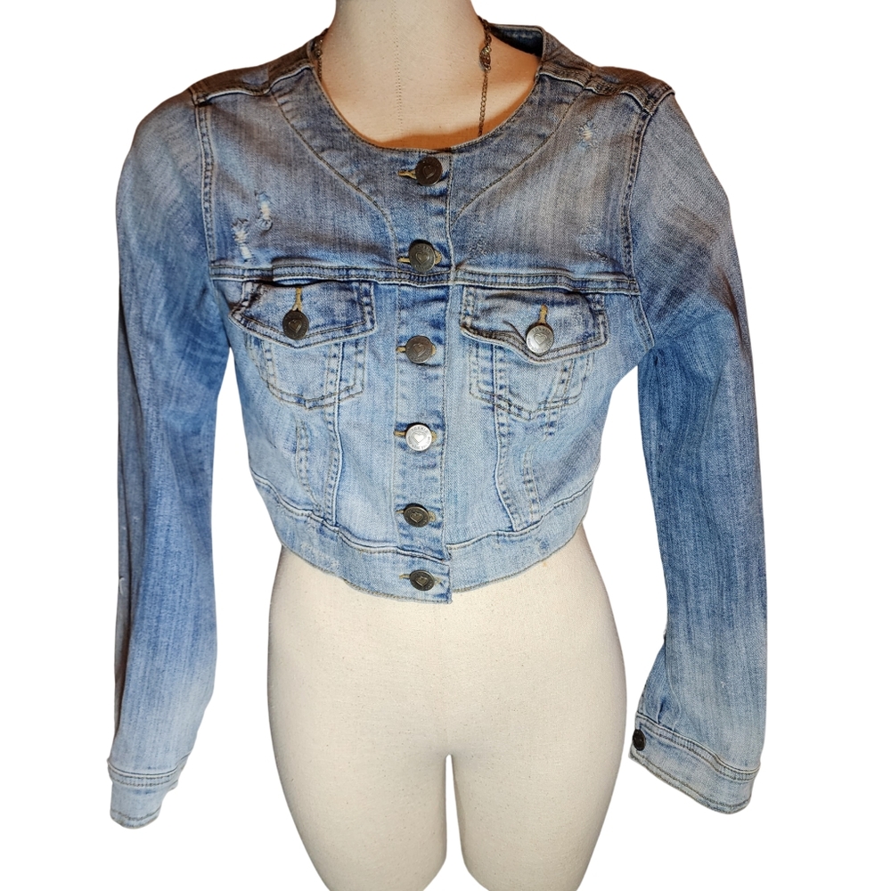 Torrid Stretch Denim/Jean Cropped Jacket Size 00 Torrid or 10 regular